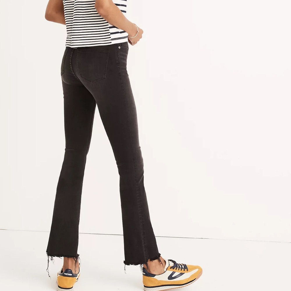 Madewell Cali Demi Boot Jeans Berkeley Black Chewed Hem